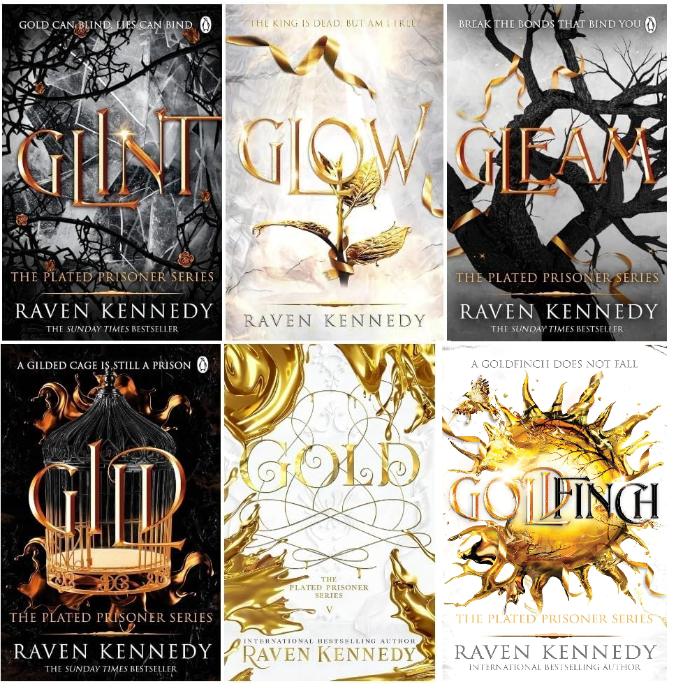 The Plated Prisoner Series 6 Books Collection Set By Raven Kennedy (Gild, Glint, Gleam, Glow, Gold, Goldfinch)