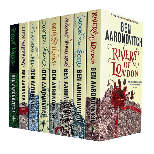 Rivers of London Series Collection 7 Books Set: Rivers of London, Moon Over Soho, Whispers Under Ground, Broken Homes, Foxglove Summer, The Hanging Tree, Lies Sleeping - By Ben Aaronovitch - Paperback