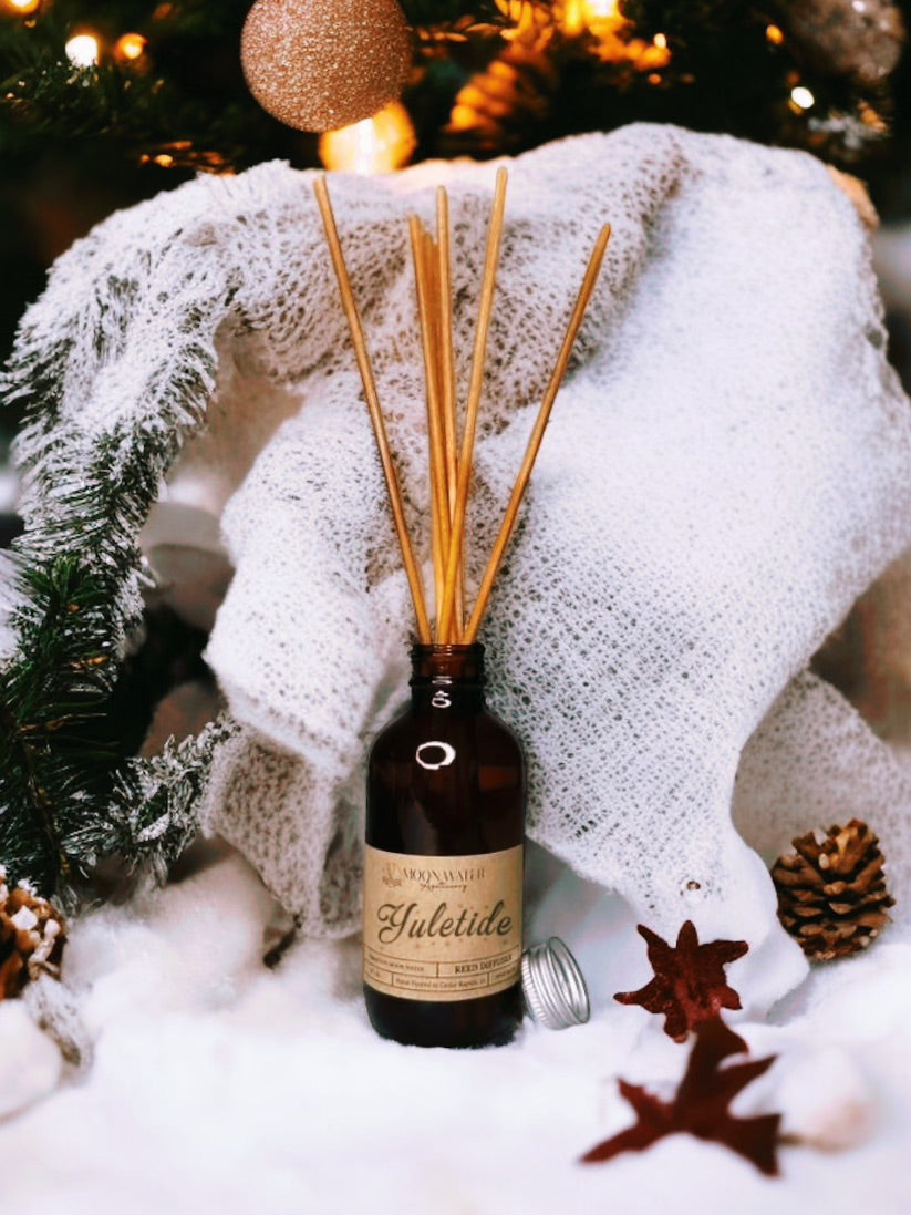 *YULETIDE* - REED DIFFUSER & ROOM SPRAY -- Patchouli, Clove, Vanilla, Orange -- Moon Water Apothecary (Copy) (Copy)