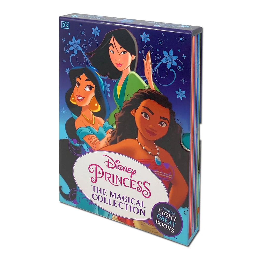 Disney Princess Magical Collection – 8 Book Box Set: Moana, Cinderella, Jasmine & More - Illustrated Fairy Tales & Adventures for Kids Ages 6+