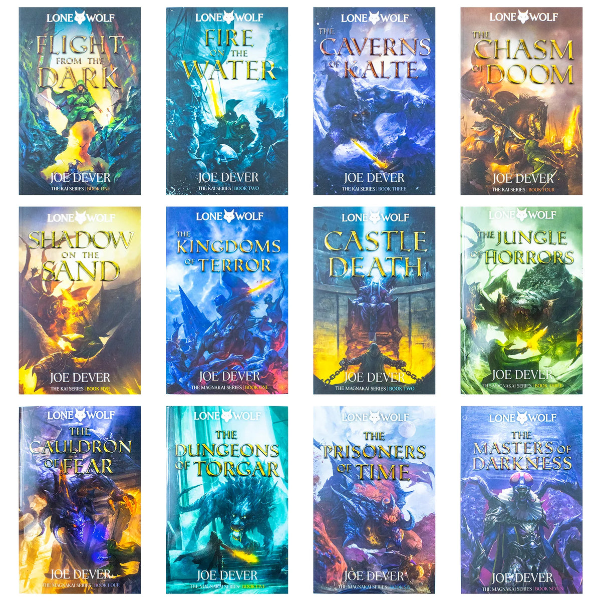Lone Wolf Series – 12 Book Collection: Flight from the Dark, Fire on the Water, Castle Death & More - By Joe Dever - Paperback