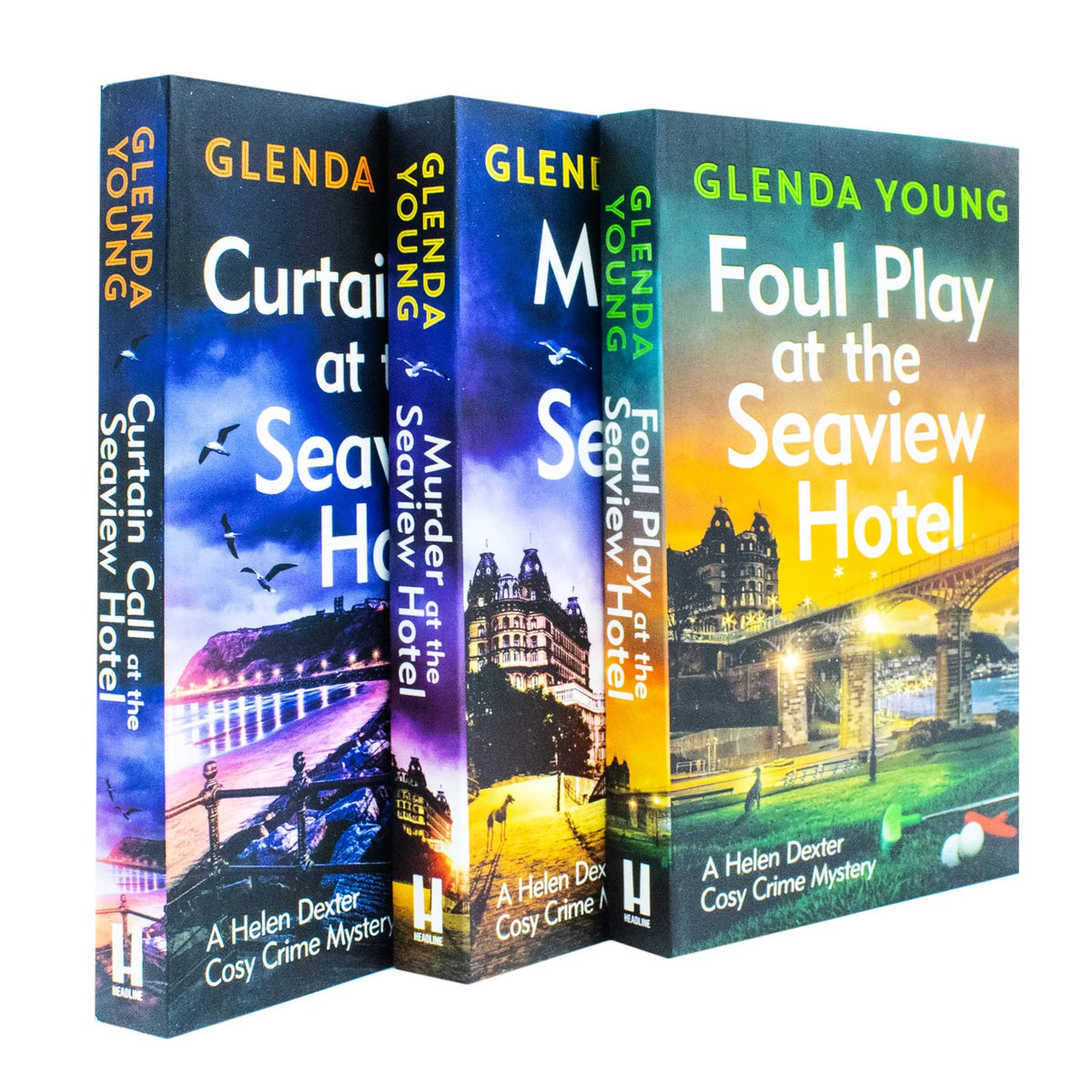 Helen Dexter Cosy Crime Mysteries – Books 1–3 Collection: Murder at the Seaview Hotel, Curtain Call at the Seaview Hotel & Foul Play at the Seaview Hotel - By Glenda Young - Paperback
