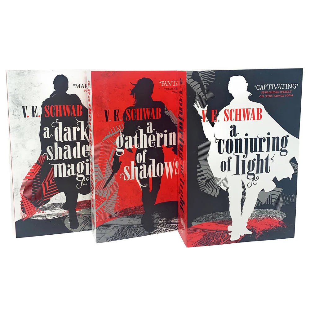 A Darker Shade of Magic – Complete 3 Book Trilogy Set: A Darker Shade of Magic, A Gathering of Shadows & A Conjuring of Light - By V. E. Schwab - Paperback
