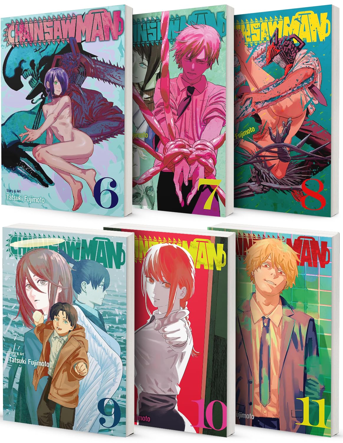 Chainsaw Man Vol. 6–11 Collection 6-Book Bundle Set - by Tatsuki Fujimoto - Manga paperback