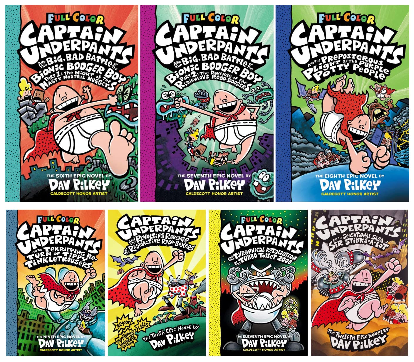 Captain Underpants Full Color Series Collection -  Books 6  to 12 - Hardcover