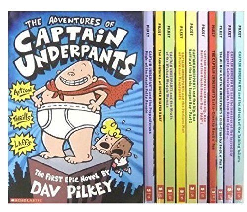 Captain Underpants Series - Complete Eleven Book Collection Set - Paperback