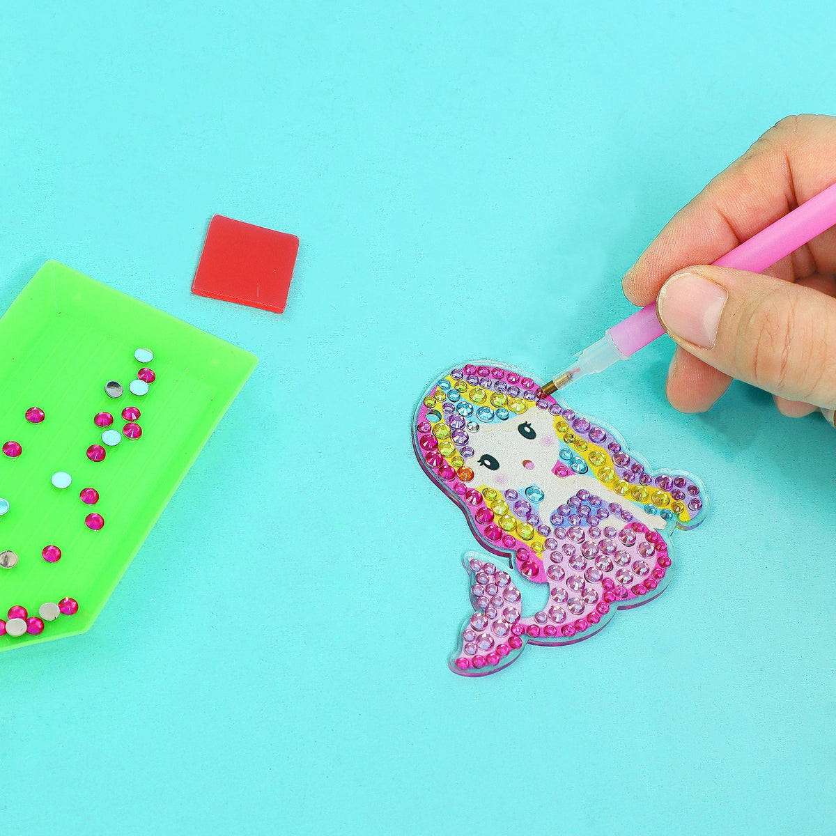 Adorable Keychains Diamond Art Kit – Mermaid (Set of 15)