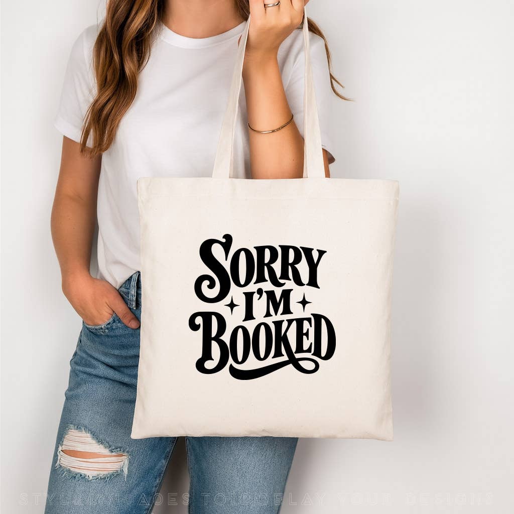 I'm Booked Book Lover Canvas Tote