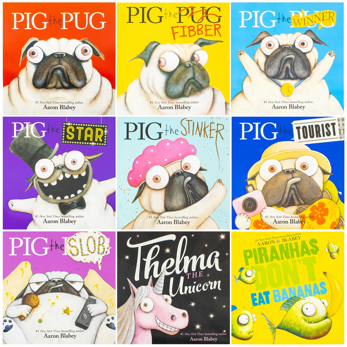Pig the Pug & Friends Collection – 9 Book Box Set: Pig the Pug, Pig the Fibber, Pig the Winner & More - By Aaron Blabey - Paperback