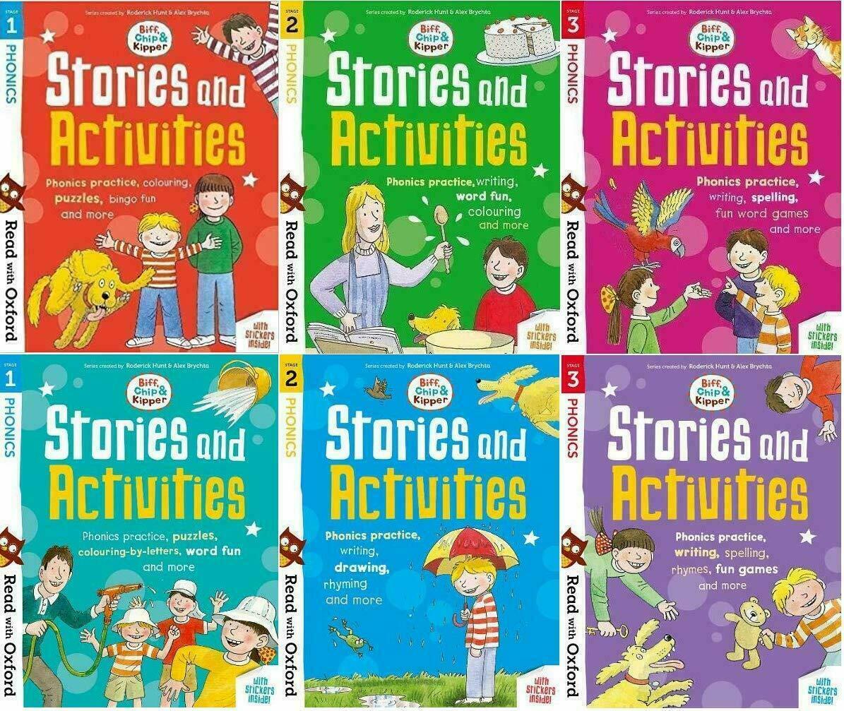 Biff, Chip & Kipper Phonics Stories & Activities – 6 Book Collection Set: Stages 1–3 - Oxford Reading Tree - Early Reading & Phonics
