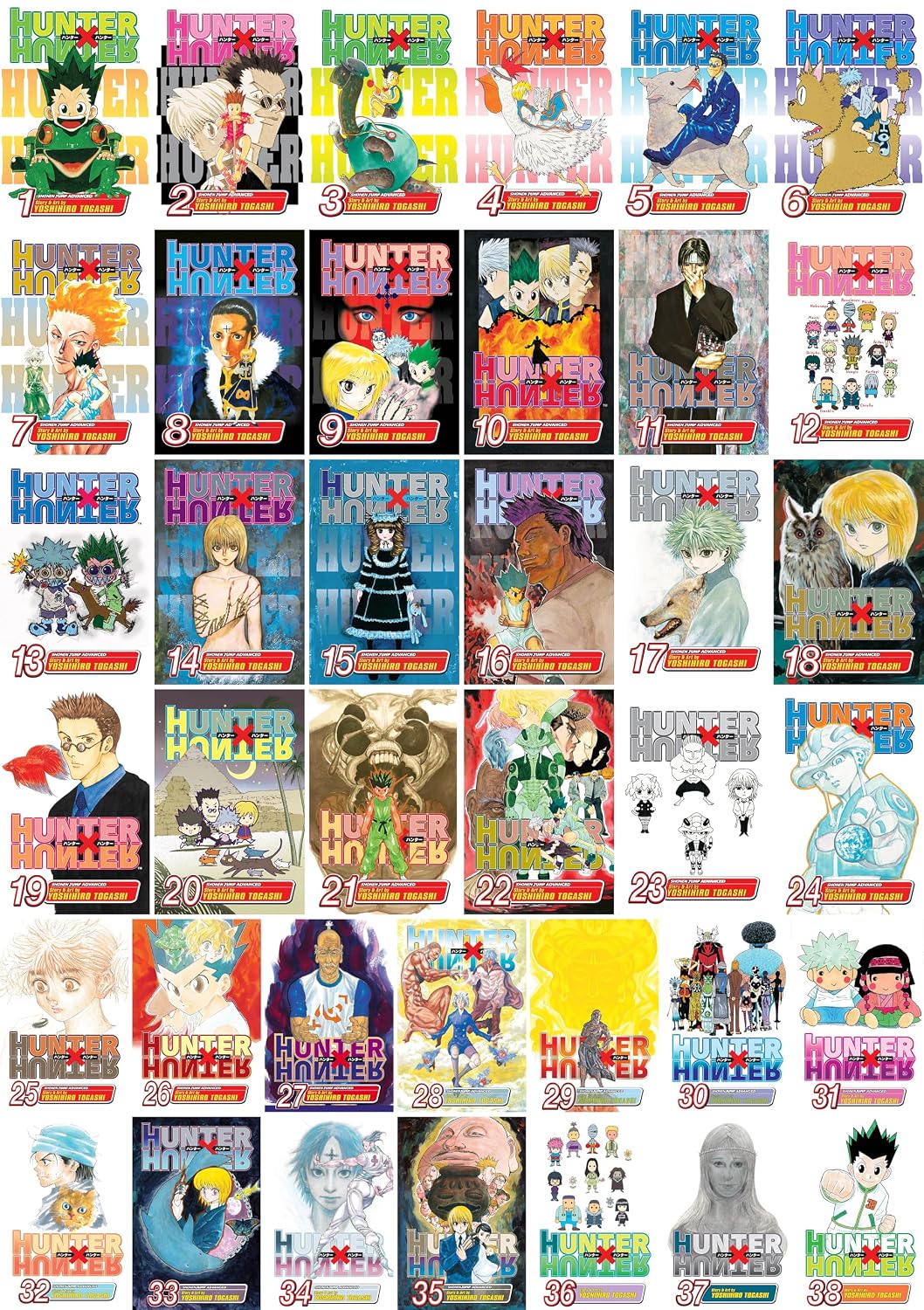 Hunter x Hunter – Complete 38-Book Manga Set: Volumes 1–38 - By Yoshihiro Togashi - Paperback