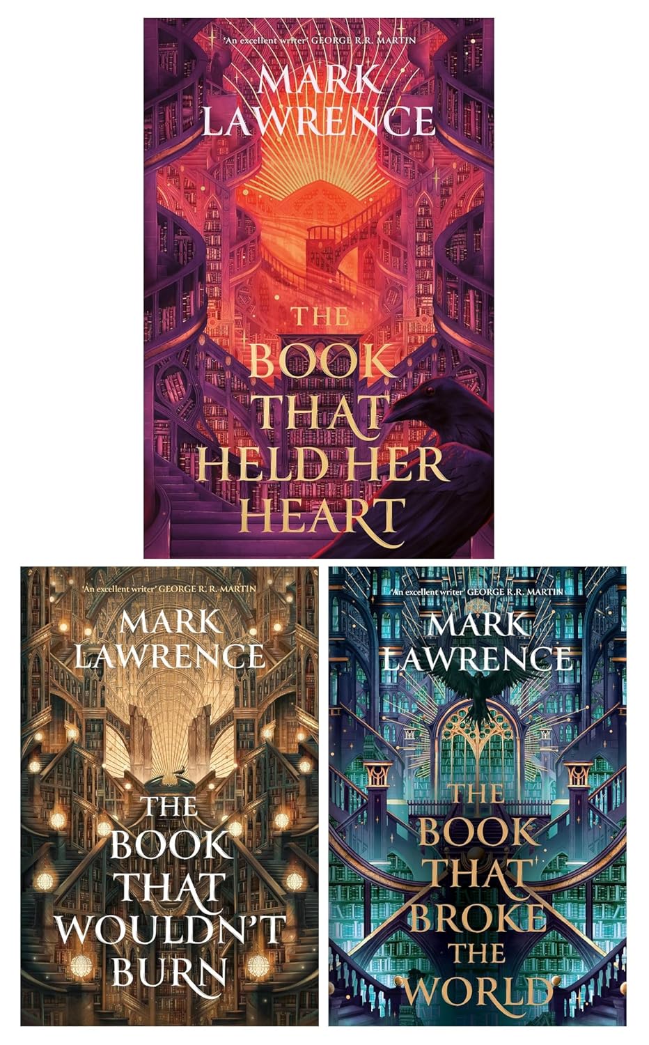 The Library Trilogy – 3 Book Collection Set: The Book That Wouldn't Burn, The Book That Broke the World & The Book That Held Her Heart - By Mark Lawrence