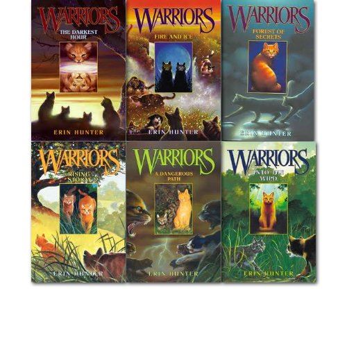 Erin Hunter warriors collection 1-6 Books set. (Into the wild, Fire and ice, for