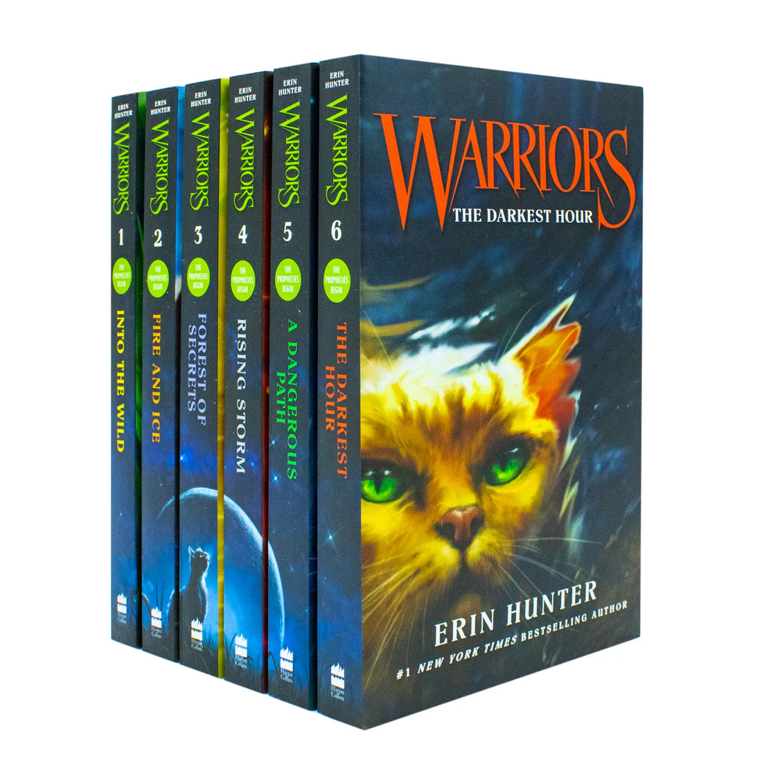 Erin Hunter warriors collection 1-6 Books set: Into the wild, Fire and ice, etc by Erin Hunter - Paperback