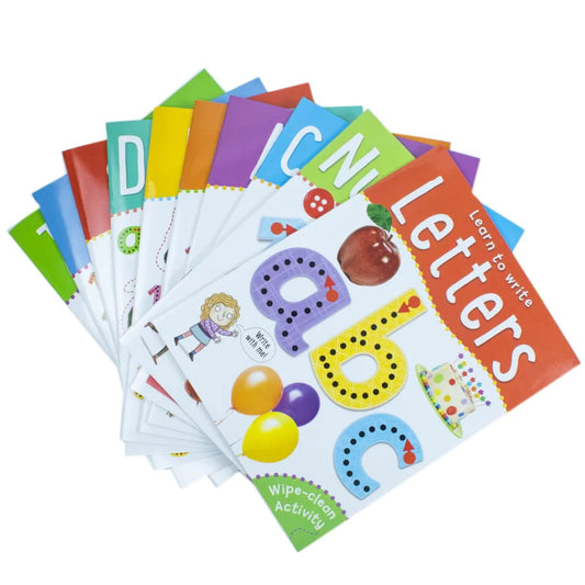 Miles Kelly - Learn To Write Wipe Clean Activity - 10 book set