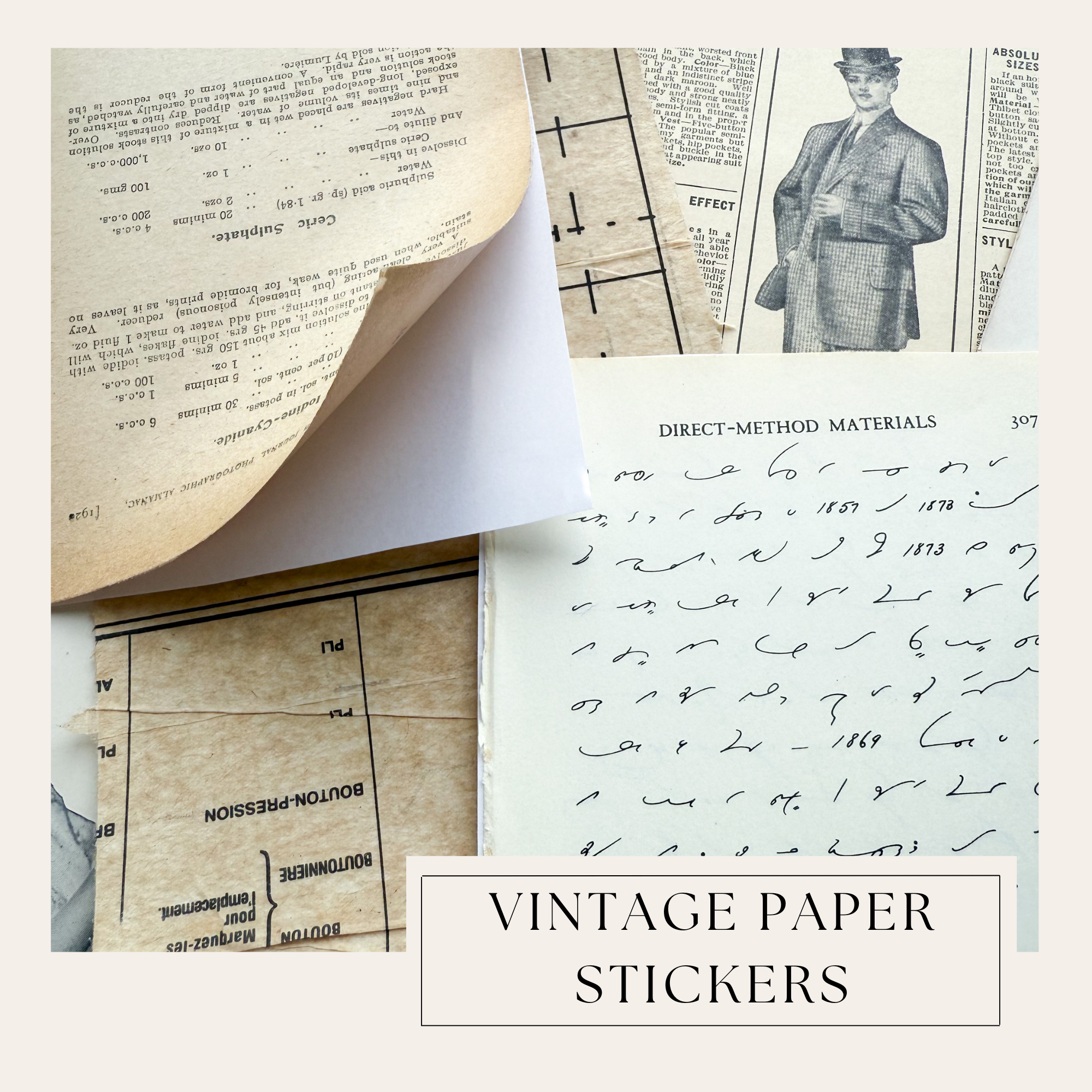Authentic Vintage Paper with Sticker Backing – The Reading Spa