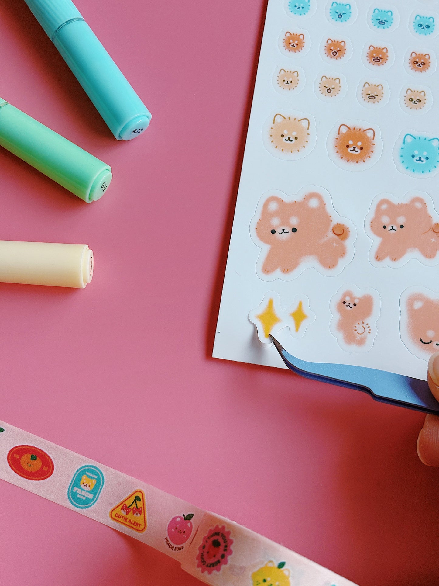 Transparent Shiba Stickersheet