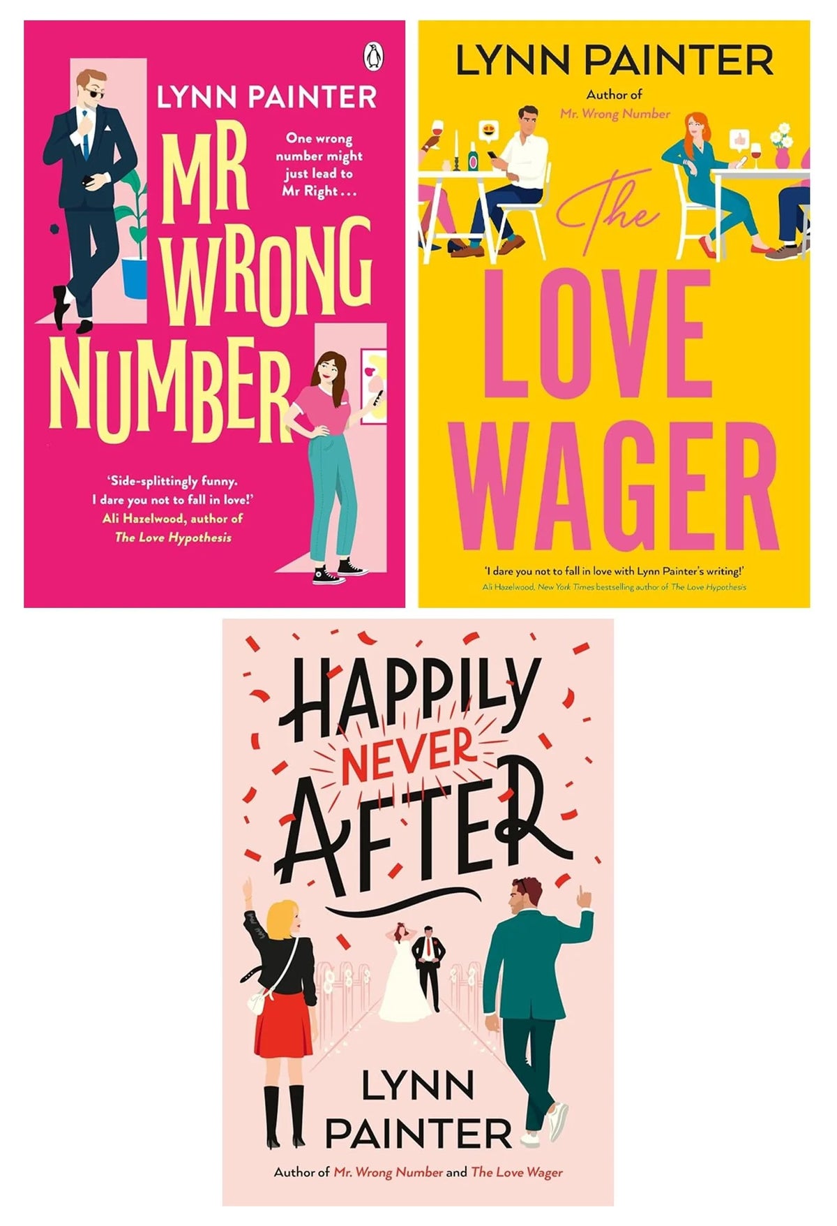 Lynn Painter Collection – 3 Book Set: Mr. Wrong Number, The Love Wager & Happily Never After - By Lynn Painter - Paperback