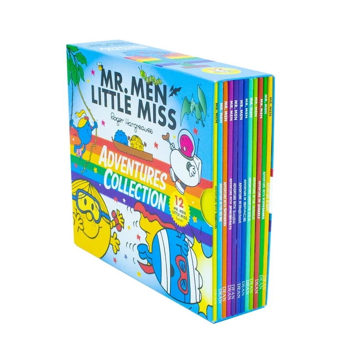 Mr. Men & Little Miss Adventures – 12 Book Collection Box Set: Monsters, Dinosaurs, Space & More - By Roger Hargreaves - Paperback