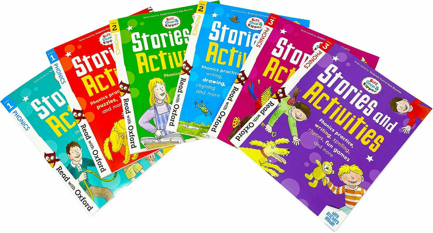 Biff, Chip & Kipper Phonics Stories & Activities – 6 Book Collection Set: Stages 1–3 - Oxford Reading Tree - Early Reading & Phonics