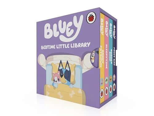 Bluey: Bedtime Little Library – 4 Book Set: Fruit Bat, Daddy Putdown, Burger Shop & Sleepytime - By Bluey - Board Book