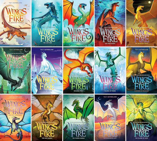 Wings of Fire Hardcover Series Complete Collection, Books 1–15  Premium Hardcover Set - by Tui T. Sutherland - Hardcover