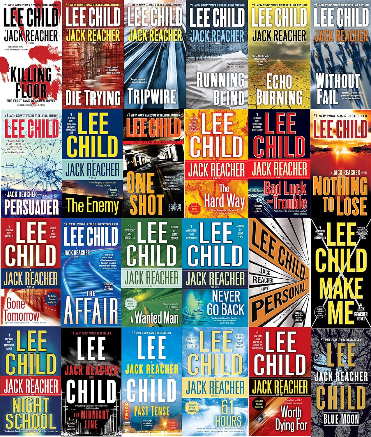 Lee Child Jack Reacher Series Complete Set (BOOKS 1-24)