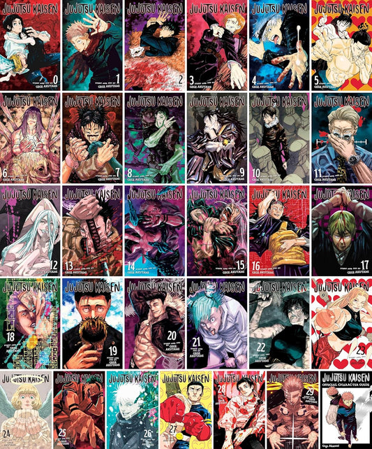 Jujutsu Kaisen Complete Manga Collection - 31 Book Set - Vols 0-29 + Official Character Guide - Gege Akutami - Manga Paperback