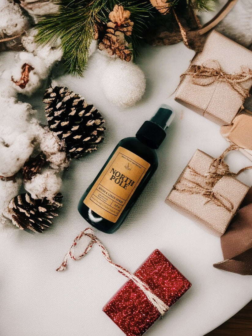 NORTH POLE - REED DIFFUSER & ROOM SPRAY --Eucalyptus, Pine, Cedar, Rosemary, Clove -- Moon Water Apothecary (Copy)