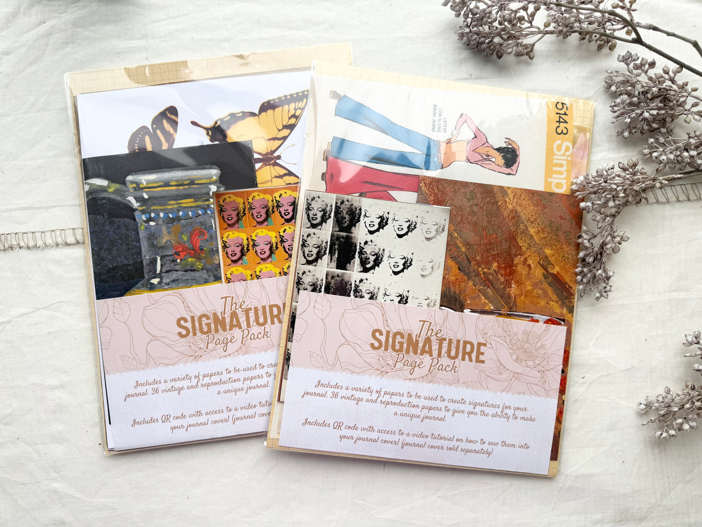 Junk Journal Page Pack- Signature Pages (Modern Mood)