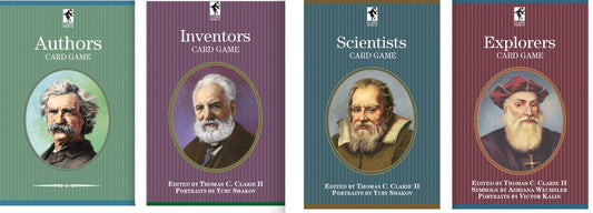 Educational Playing Card Games Bundle - 4 Items (1 of each): Inventors Card Game, Explorers Card Game, Scientists Card Game, & Authors Card Game