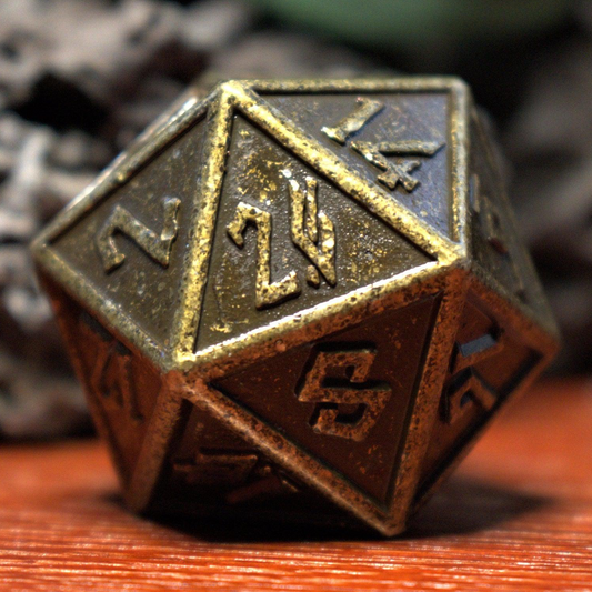 Pre-Order || Battle-Worn Gold Metal 35mm D20