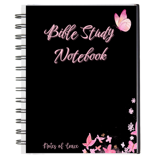 Bible Study Notebook – Floral Pink Design | Notes of Grace | Christian Journal for Women