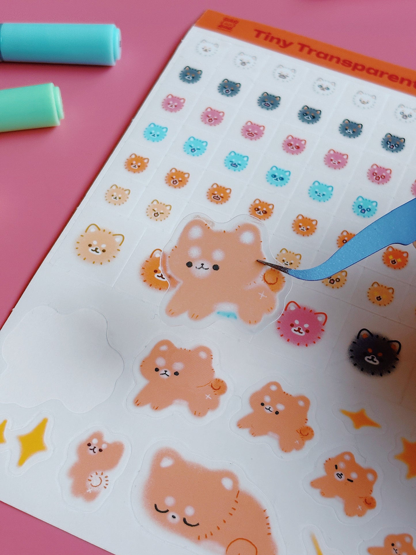 Transparent Shiba Stickersheet