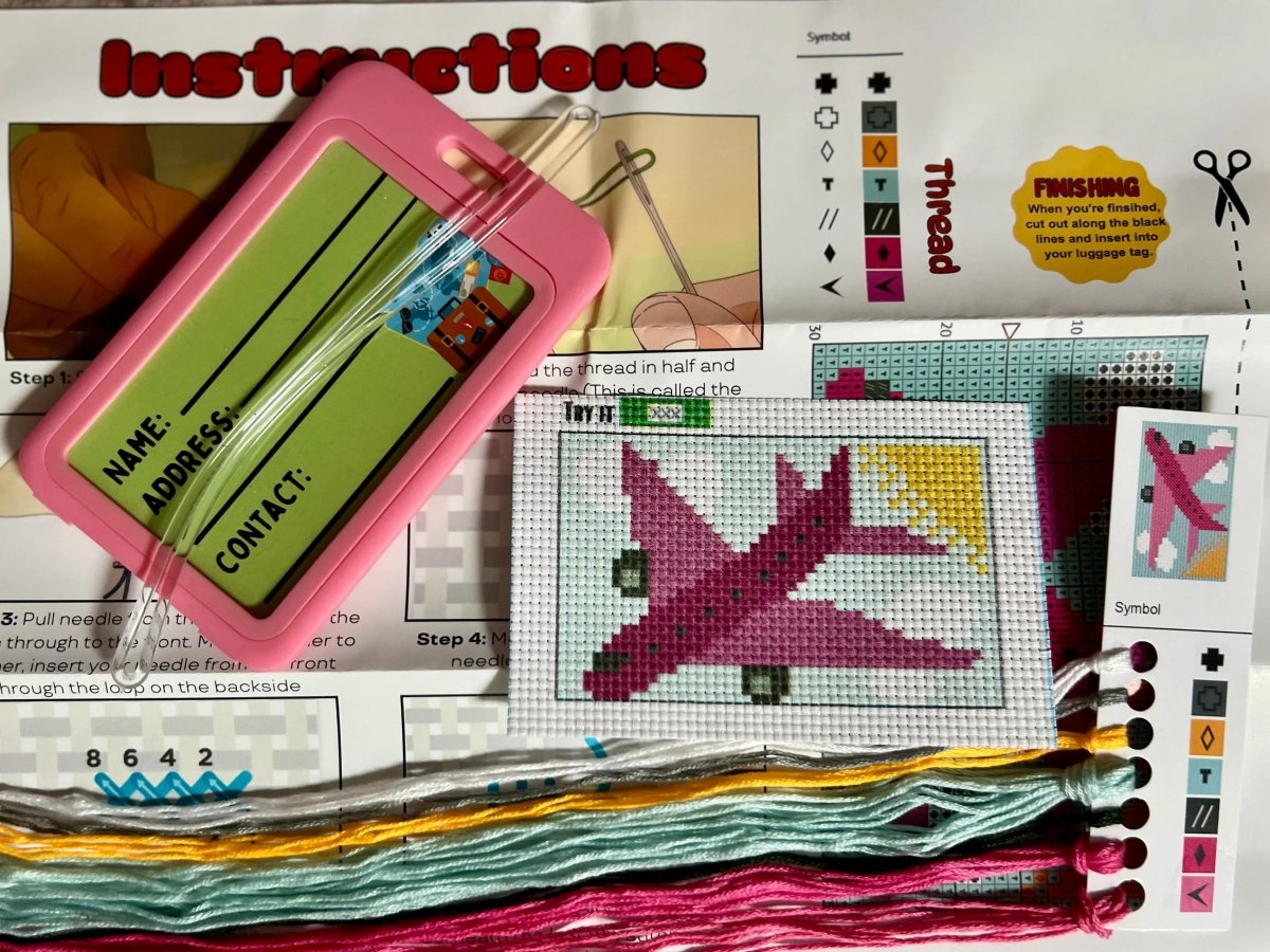 Pink Airplane Cross Stitch Kit