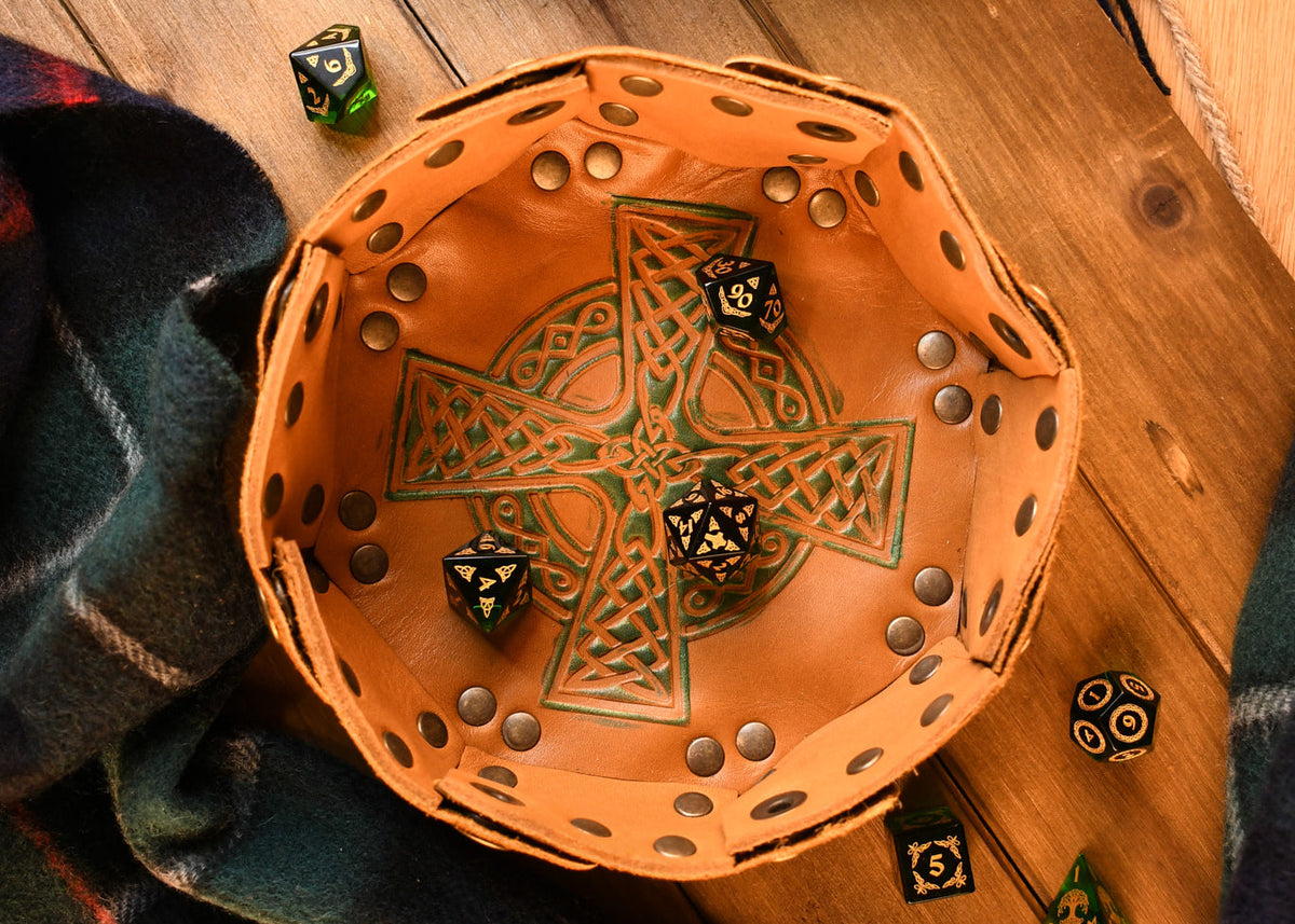 Pre-Order || Celtic Green Glass Dice Set - Dice Around the World Collection