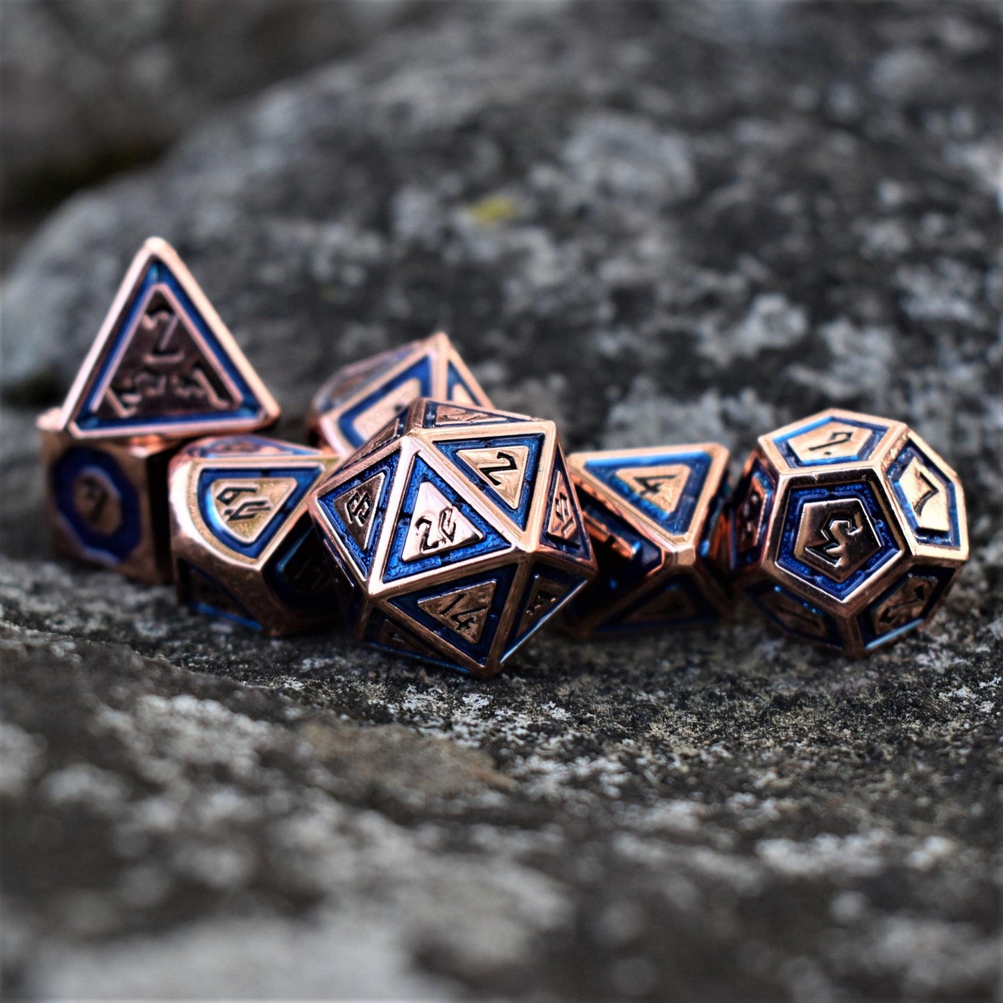 PRE-ORDER || Cleric's Domain Aqua And Bronze Metal Dice Set