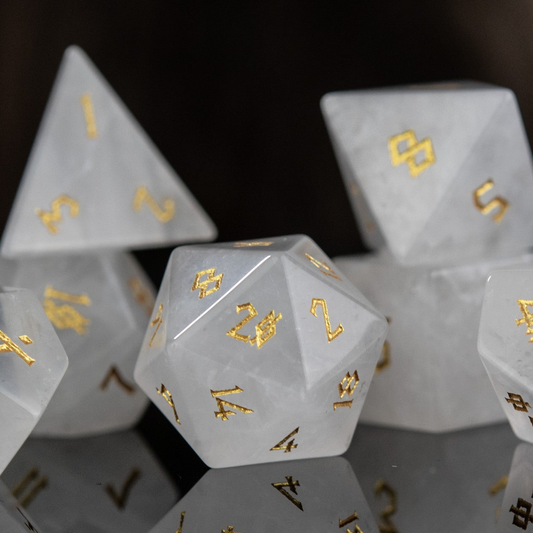 Pre-Order || Crystal Quartz Stone Dice Set