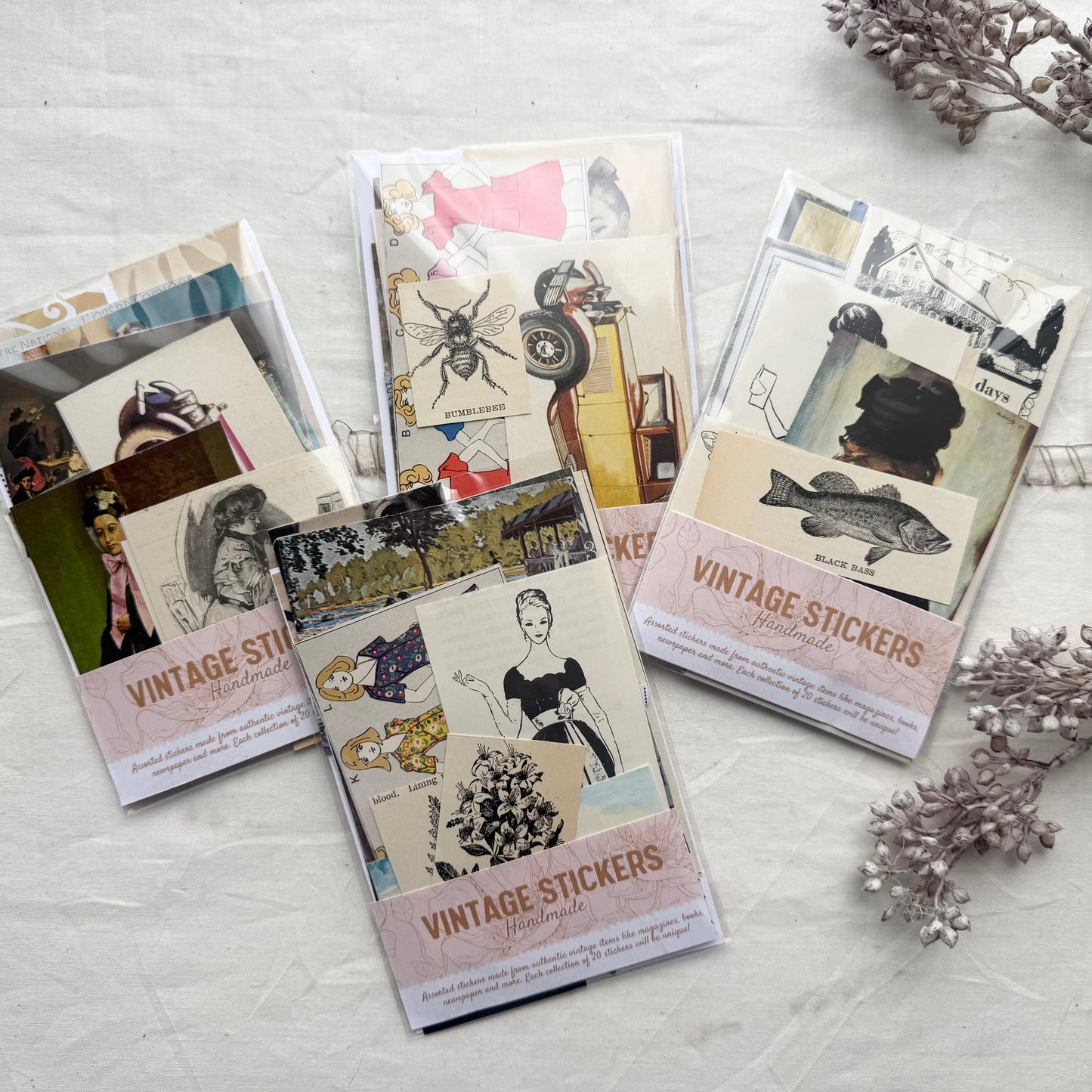 Authentic Vintage Stickers- Handmade