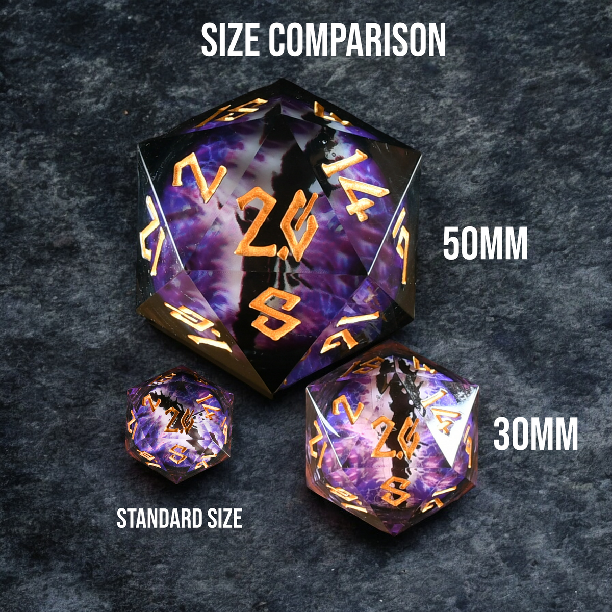PRE-ORDER || Rainbow Dragon (Purple/Silver) Liquid Core 50mm D20