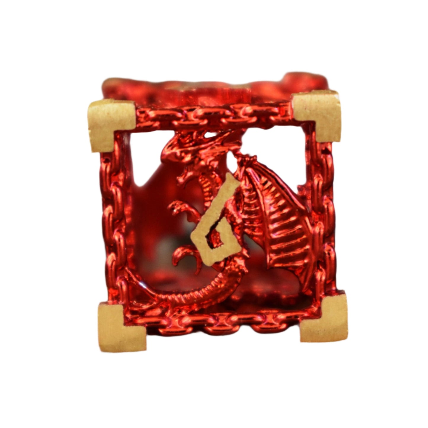 Dragon's Lair Hollow Metal Dice Set - Red