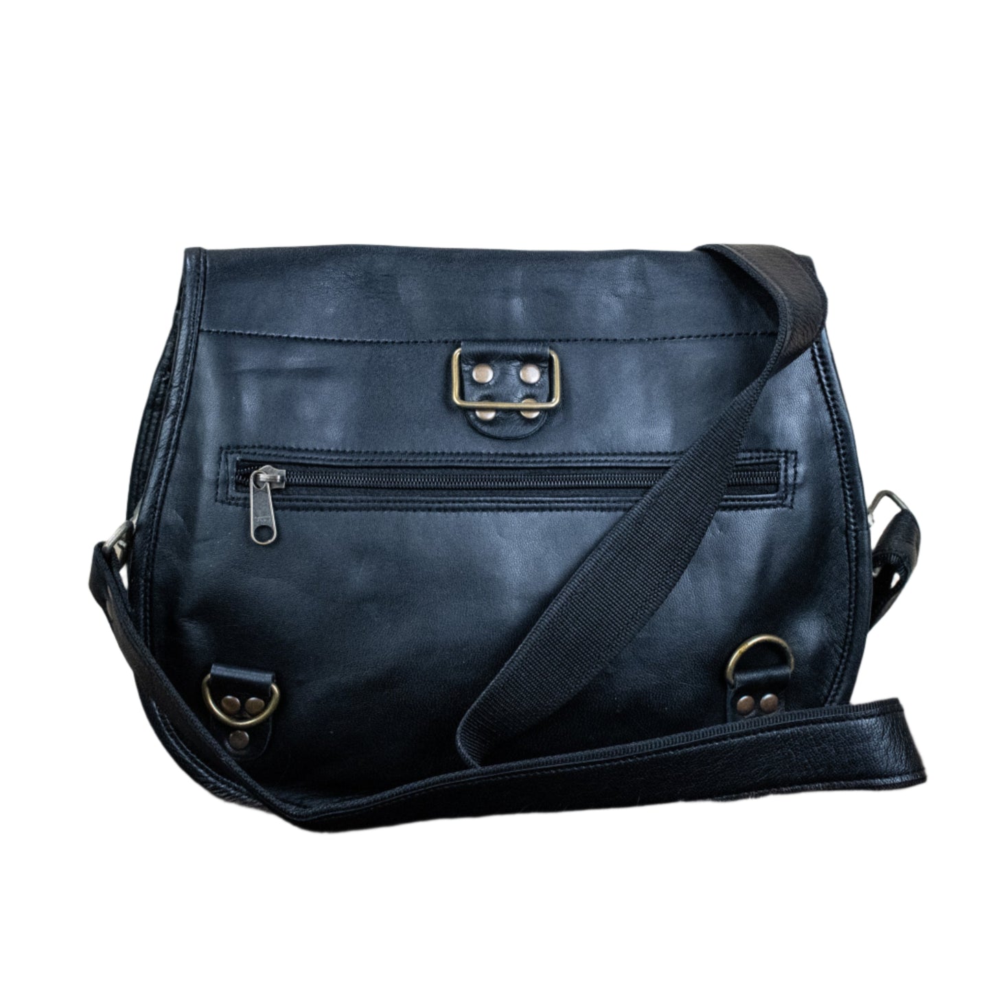 "The Seeker" Leather Satchel - Medium (Black)