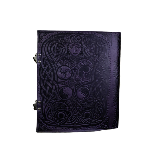 "Owl - Lady of the Forest" Purple Leather Sketchbook
