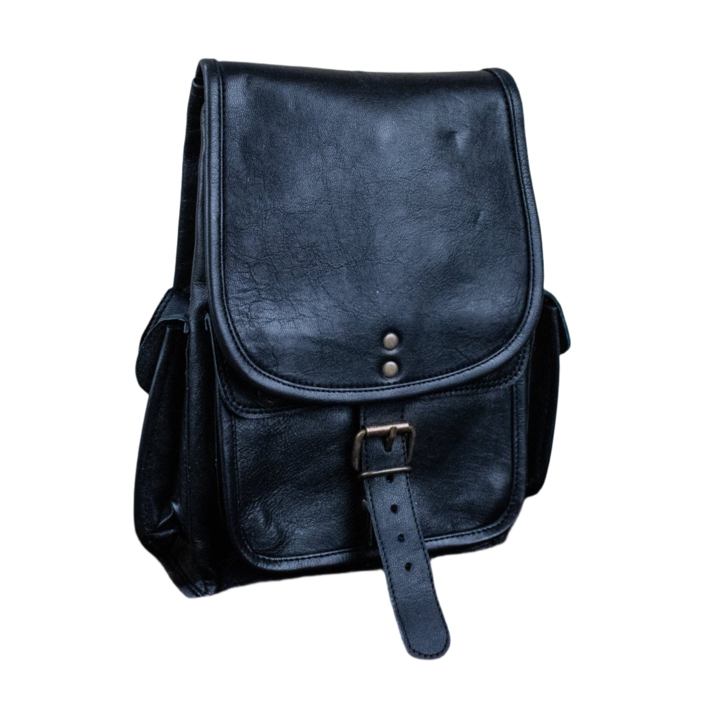 "The Cottage" Leather Mini Backpack - Black