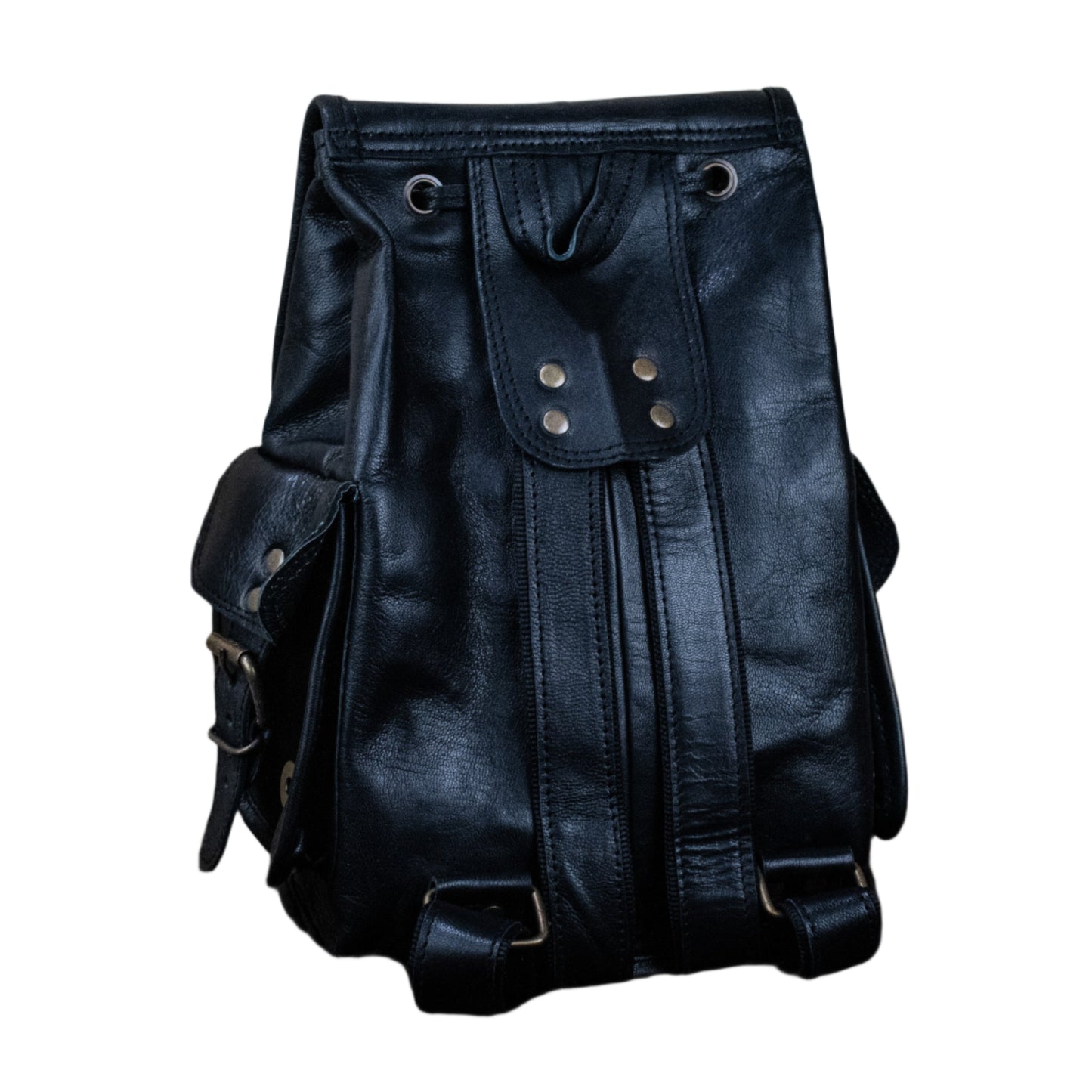"The Cottage" Leather Mini Backpack - Black