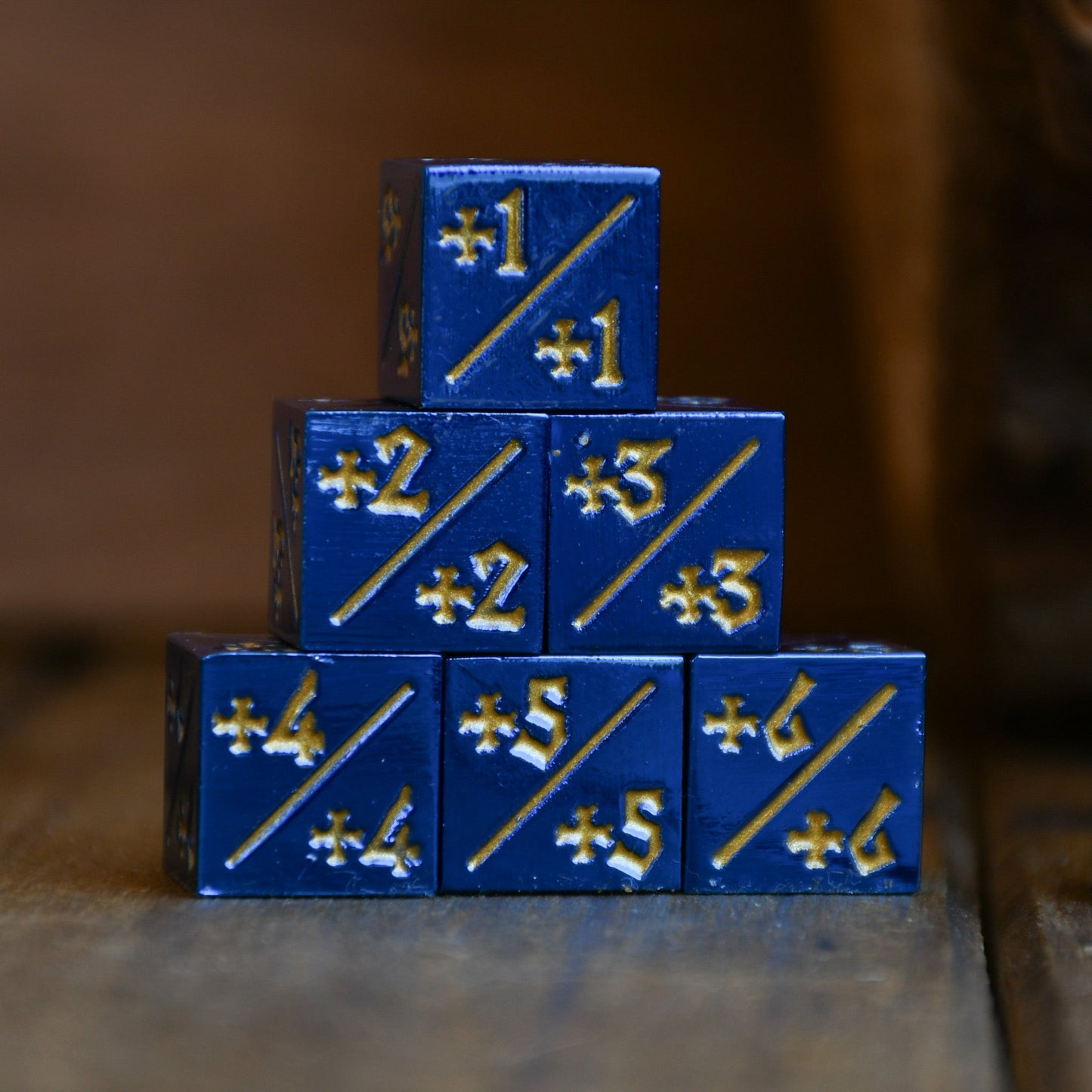 +1/+1 Counter Dice- Blue, 6ct.