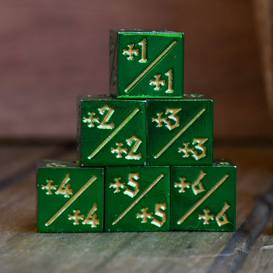 +1/+1 Counter Dice- Green, 6ct.