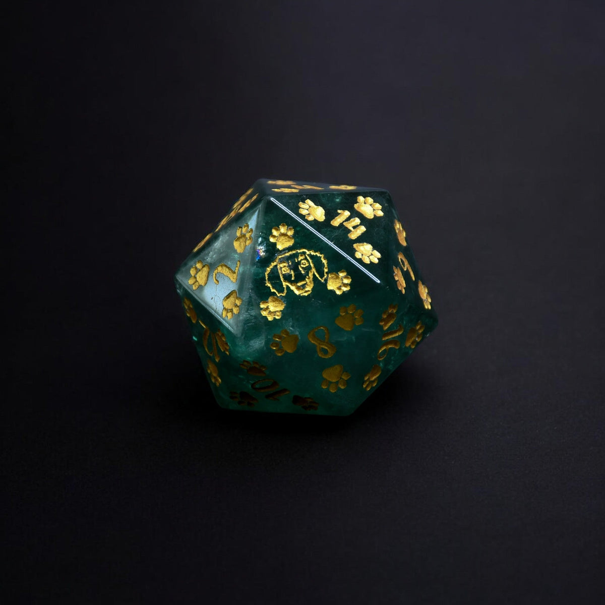 PRE-ORDER || Dachshund Puppy Paws Green Fluorite 30mm D20