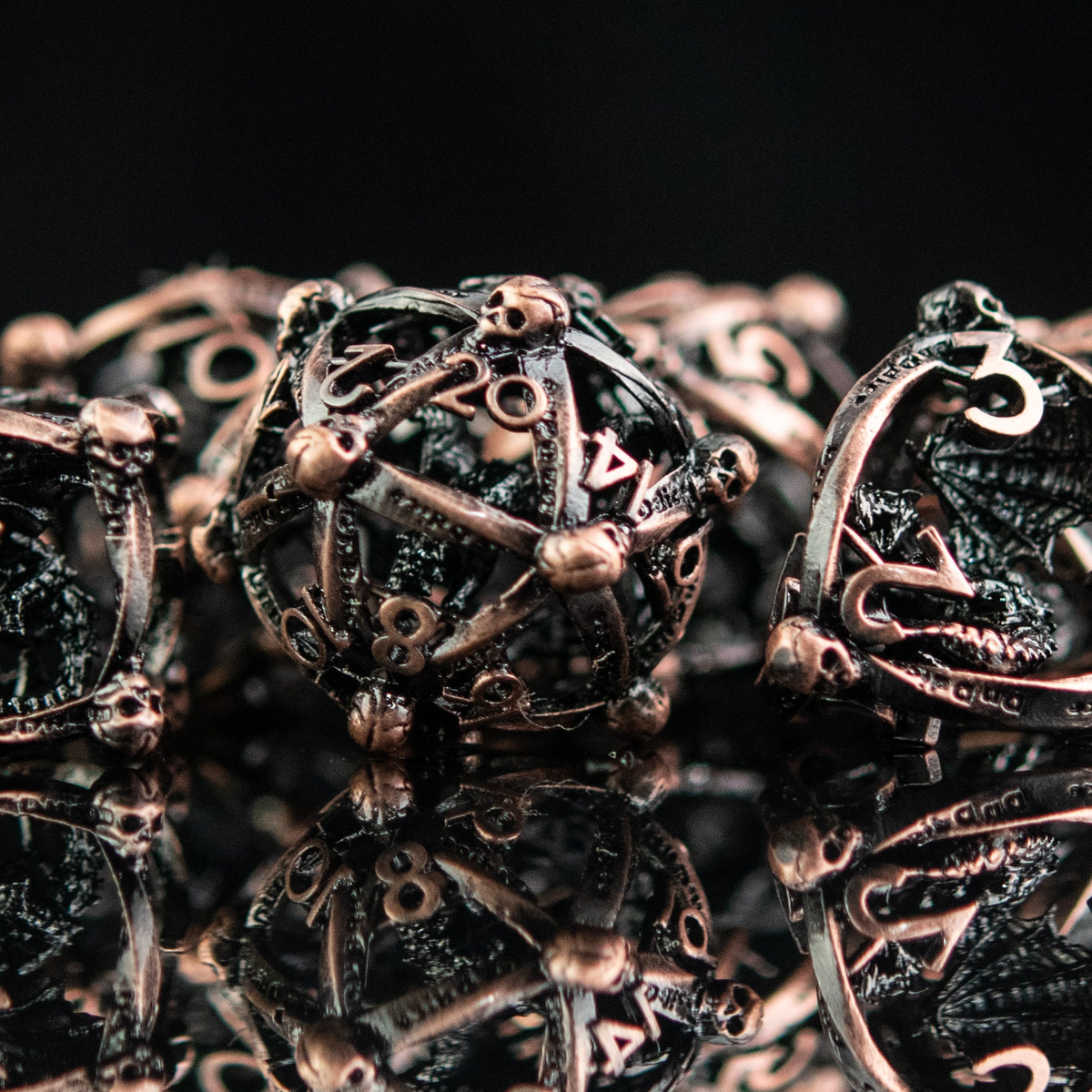Pre-Order|| Draco Immortui Hollow Metal Dice Set - Bronze