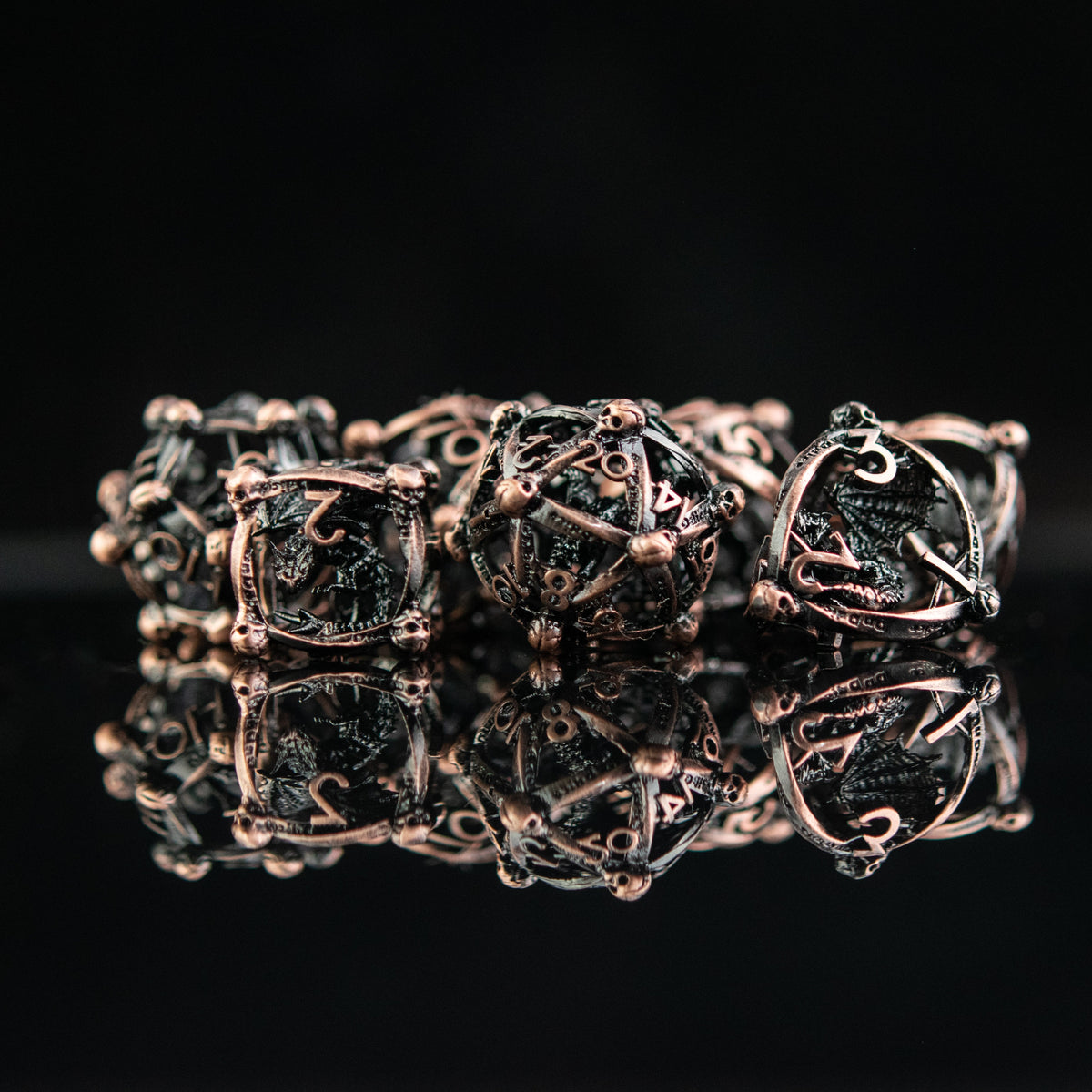 Pre-Order|| Draco Immortui Hollow Metal Dice Set - Bronze